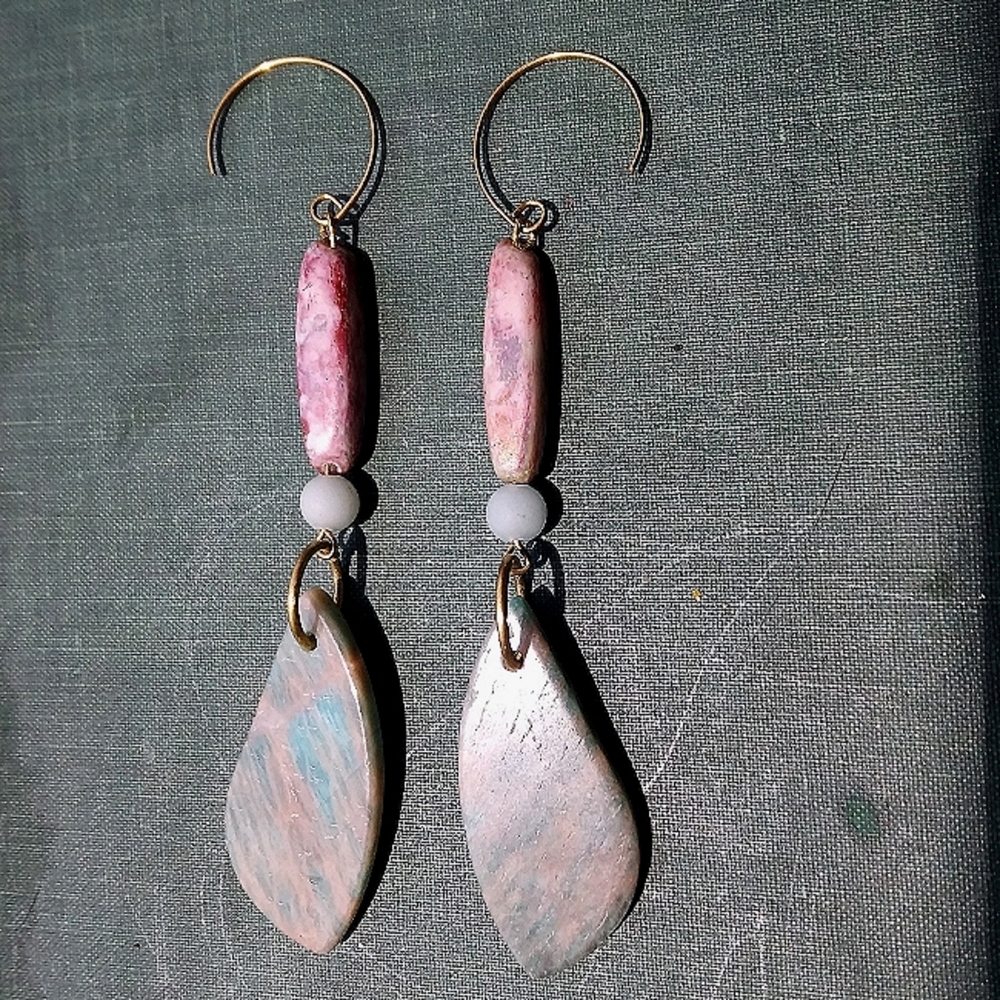 'Wings' Amazonite Earrings - Picture 4 of 6
